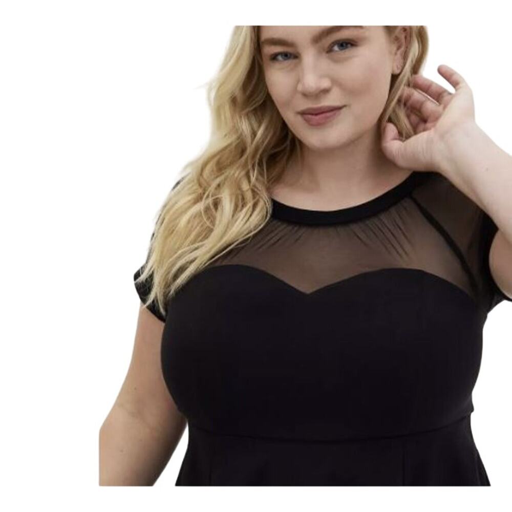 Torrid NWT Black Illusion Mesh Skater Dress Swing‎ Skirt (22) - Picture 3 of 10